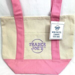 Trader Joe’s Mini Pastel Canvas Tote Bag - Pink 2026 limited release